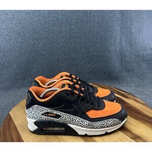 Nike Air Max 90 Safari Shoes Youth Size 7Y Black Orange GS 820340-100 Sneaker